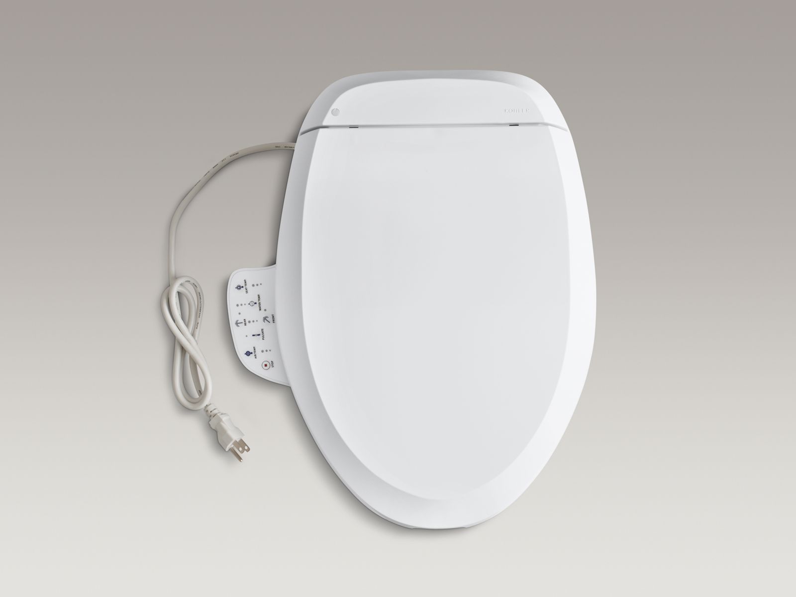 C3®-125 elongated closed-front toilet seat with bidet functionality and side controls - includes tank heater