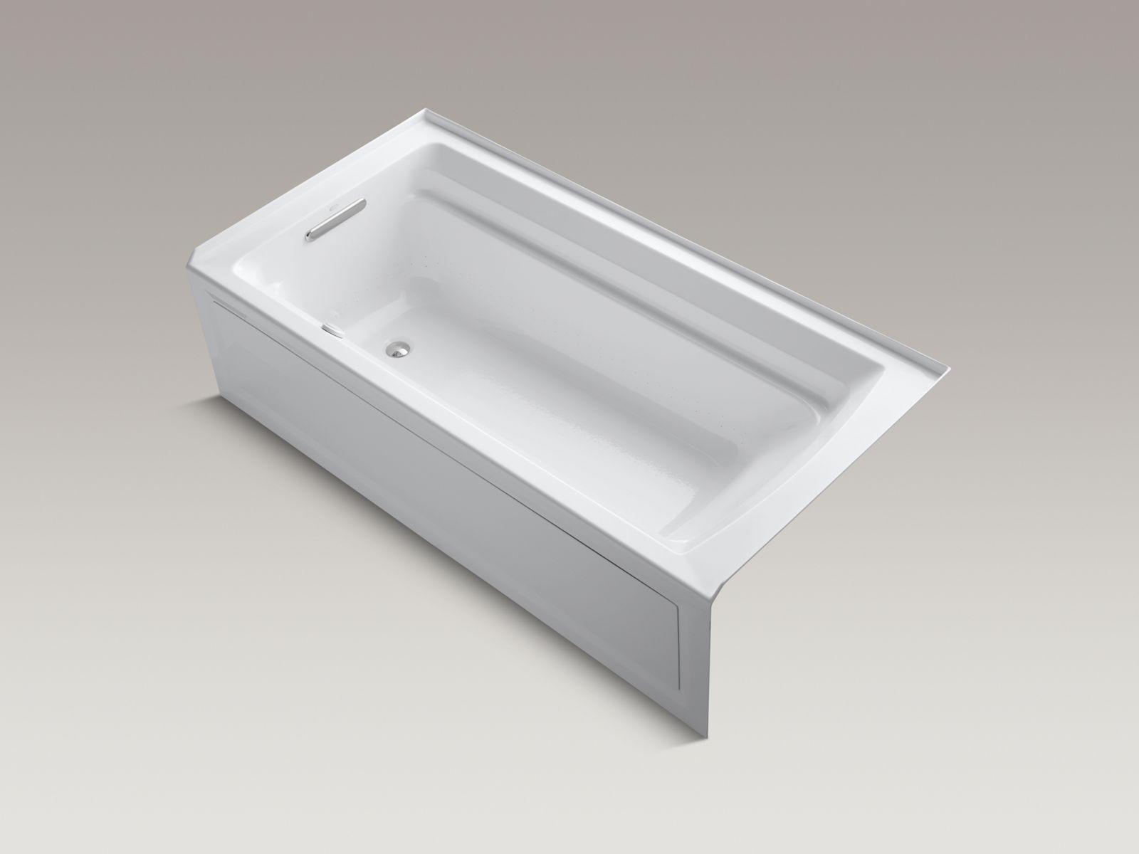 Archer® BubbleMassage™ 72" x 36" three-wall alcove bath with integral flange, left-hand drain, Bask™ heated surface and Comfort Depth® design