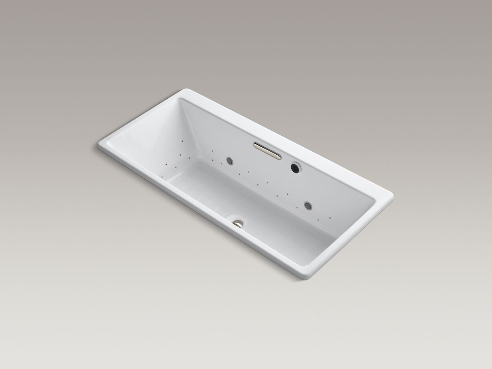 Reve™ 67" x 31-1/2" drop-in BubbleMassage™ bath with chromatherapy and Vibrant Polished Nickel airjet finish