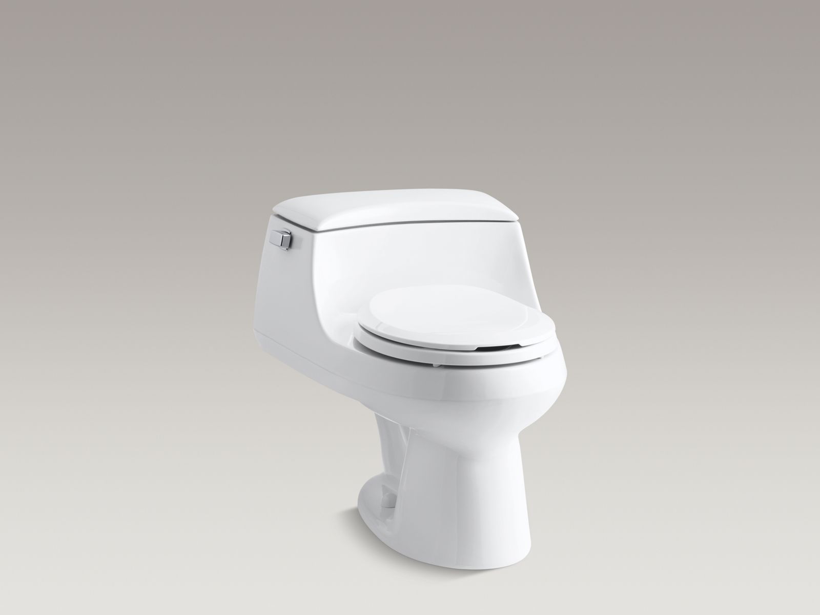 San Raphael® one-piece round-front 1.6 GPF toilet with concealed trapway, French Curve® toilet seat and trip lever