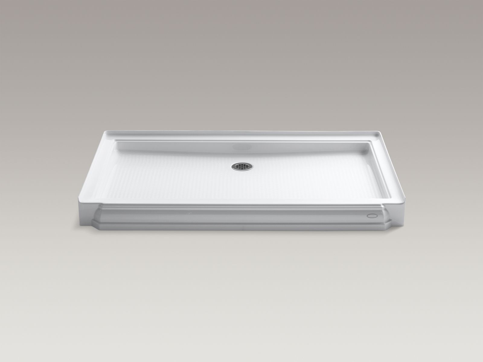 Memoirs® 60" x 34" single threshold rear center drain shower base
