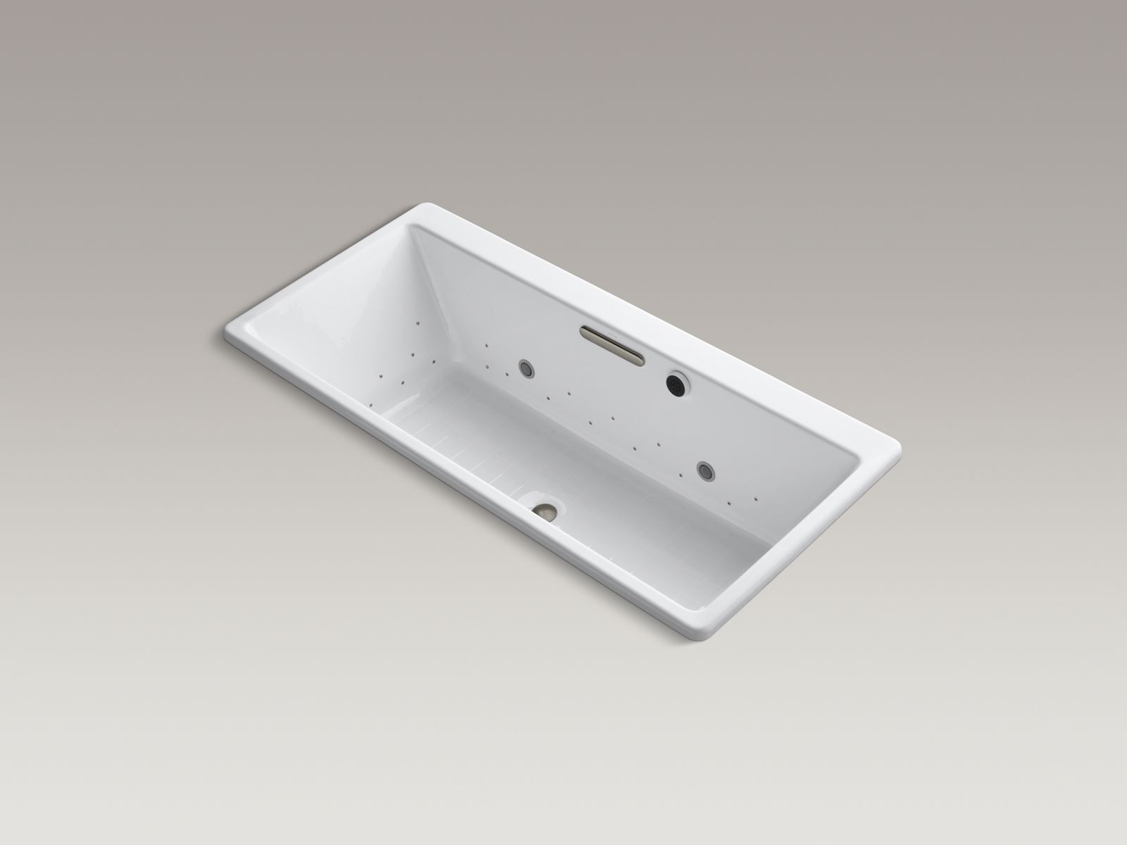 Reve™ 67" x 31-1/2" drop-in BubbleMassage™ bath with chromatherapy and Vibrant Brushed Nickel airjet finish