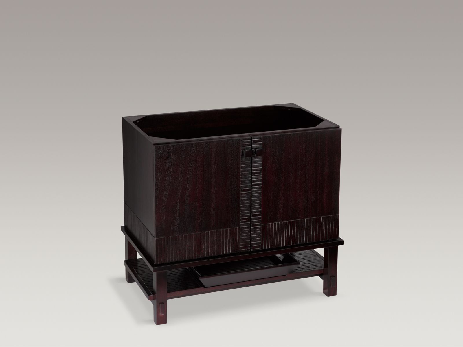 Shown with Iron/Impressions® lavatory K-3051-8-0 and standard pop-up drain, not included.