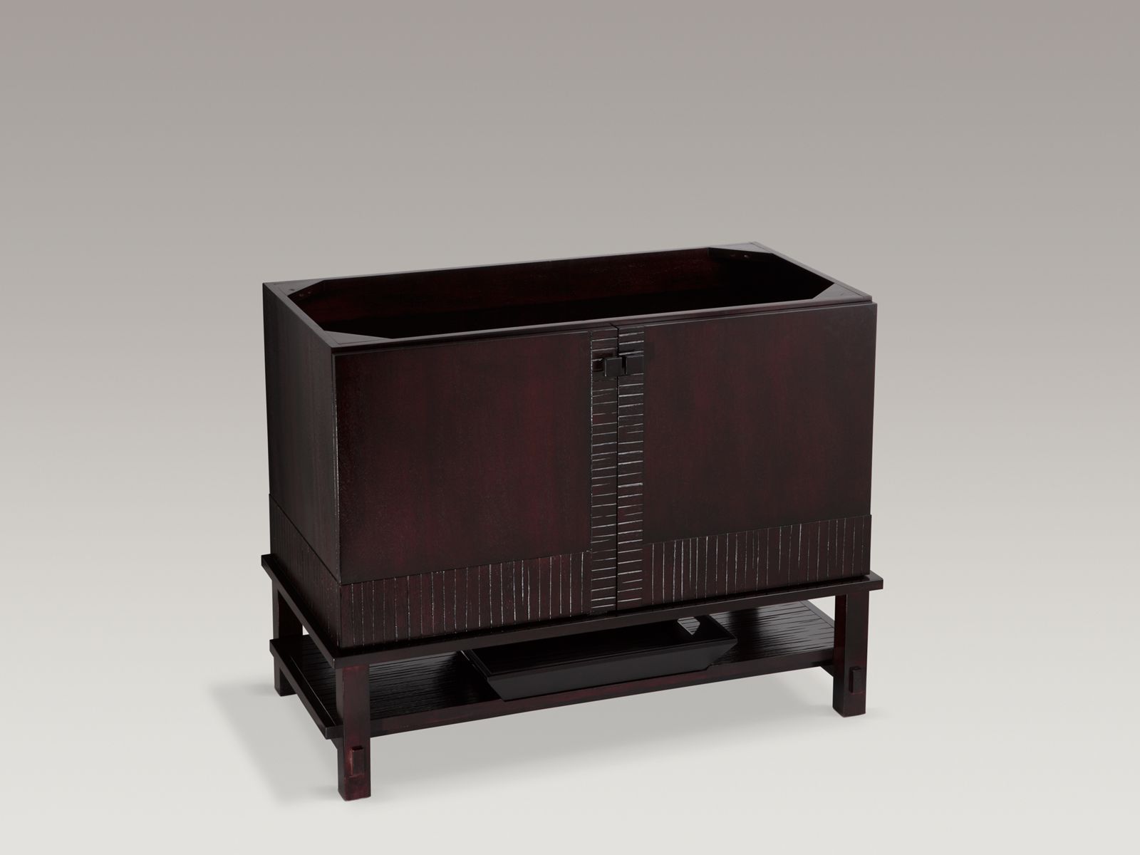 Shown with Iron/Impressions® lavatory K-3052-8-0 and standard pop-up drain, not included.