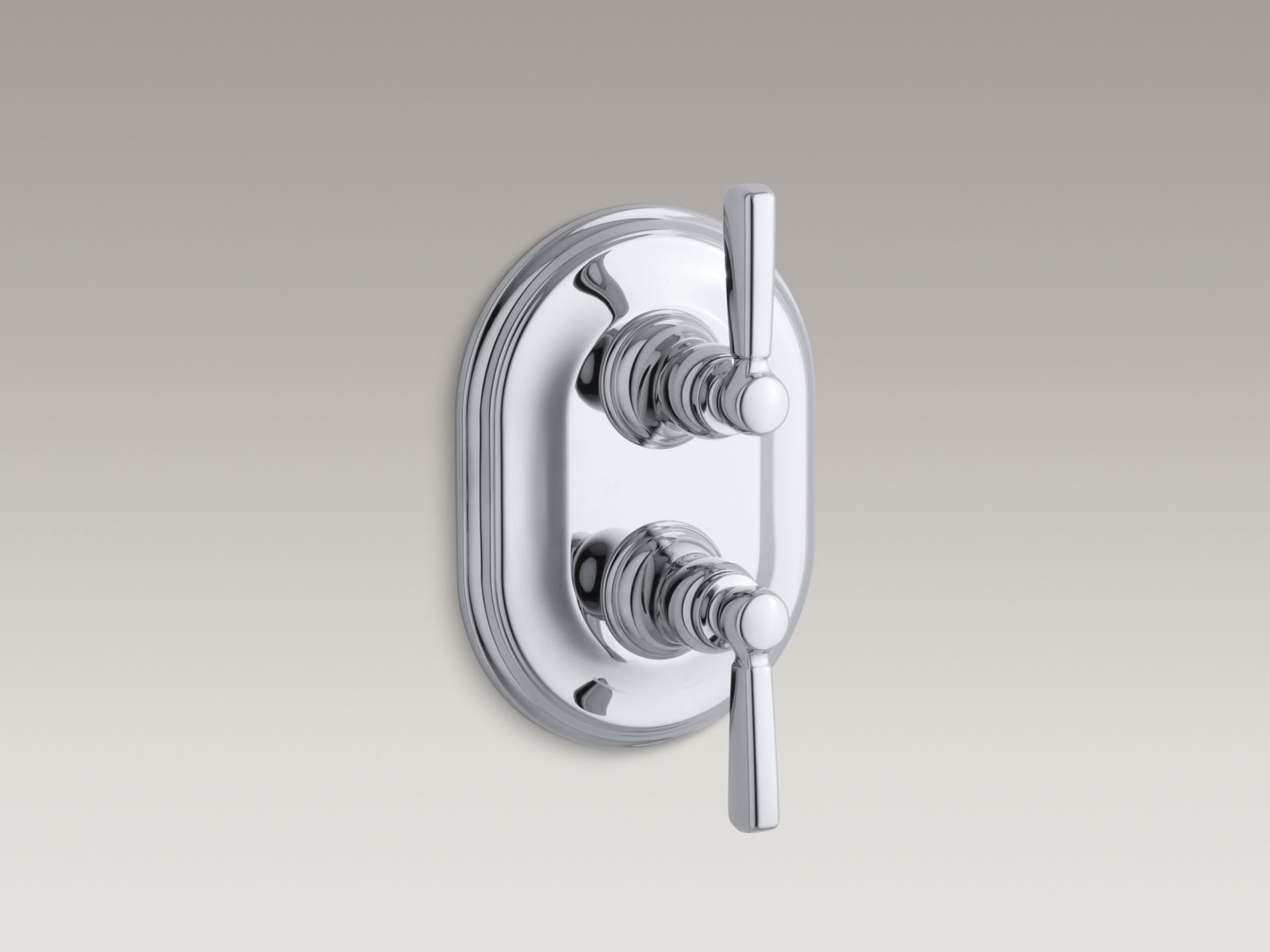 Bancroft® stacked valve trim with metal lever handles, requires valve