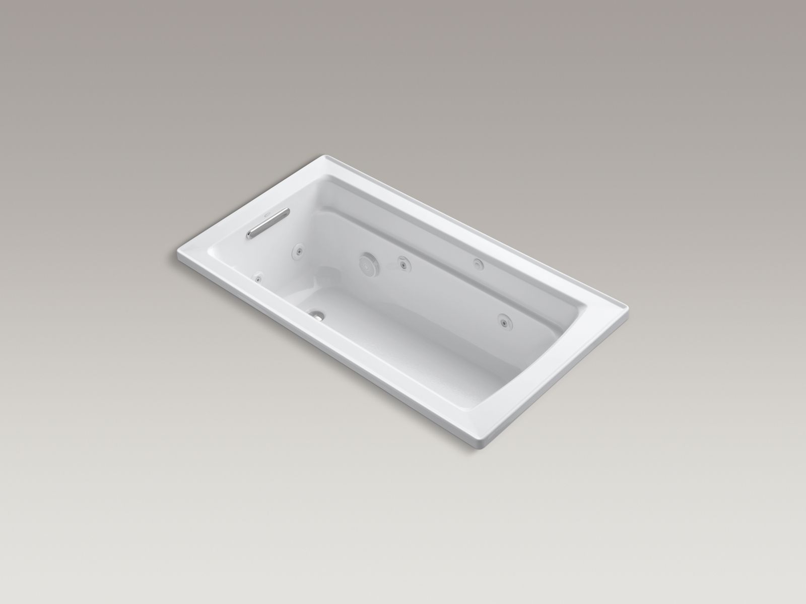 Archer® 60" x 32" drop-in whirlpool bath with reversible drain, Bask™ heated surface and Comfort Depth® design