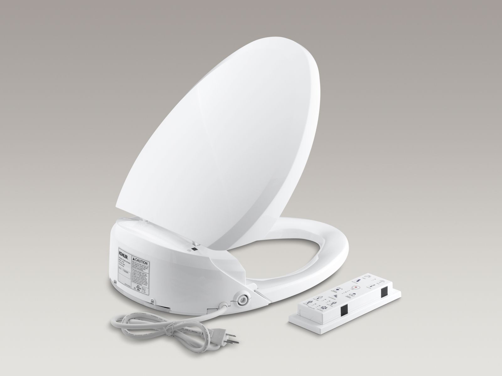 C3®-201 elongated closed-front toilet seat with bidet functionality, in-line heater and remote controls