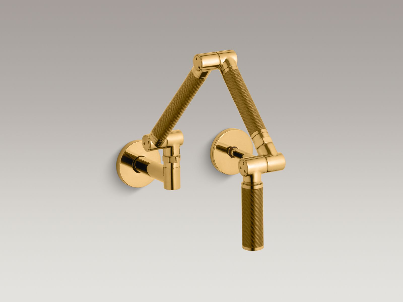 Karbon® articulating two-hole wall-mount kitchen sink faucet with 13-1/4