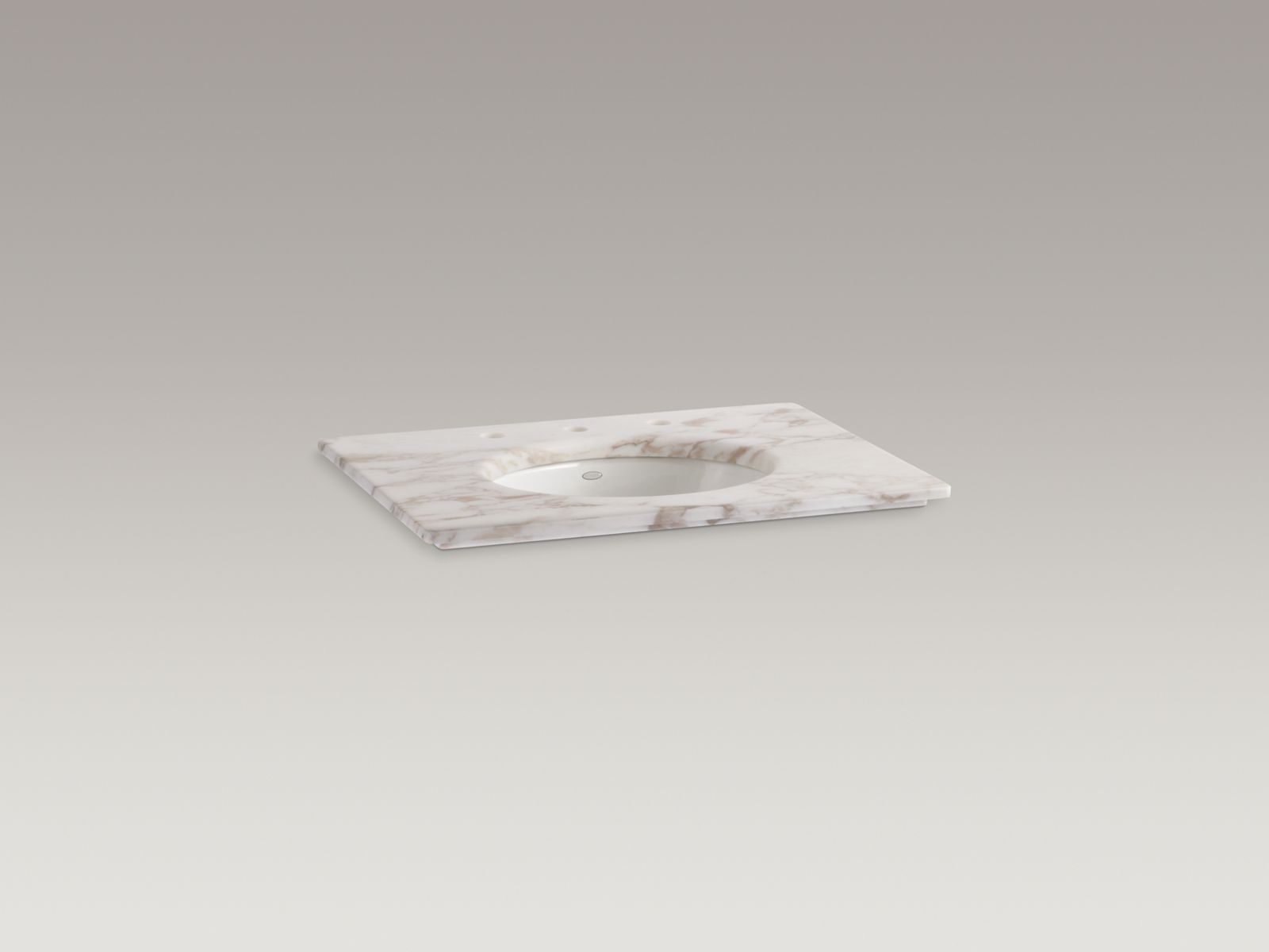Shown with Iron Flute® lavatory K-2816-P5-0 and standard pop-up drain, not included.