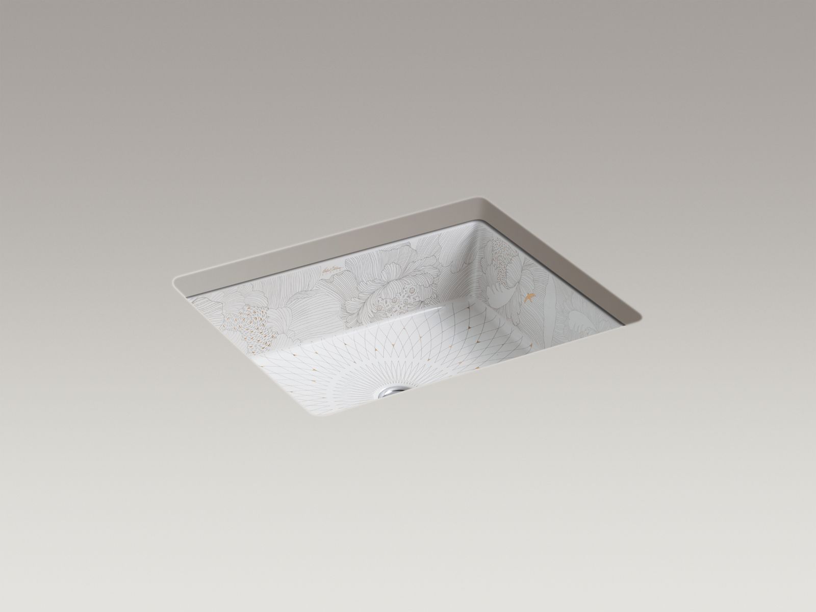 Shown with standard pop-up drain, not included.