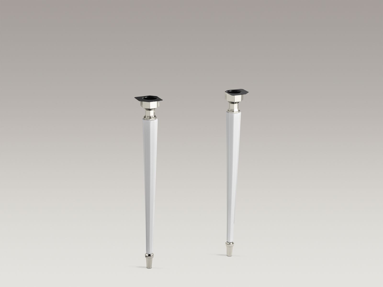 Kathryn® octagonal fireclay/Polished Nickel tapered brass table legs