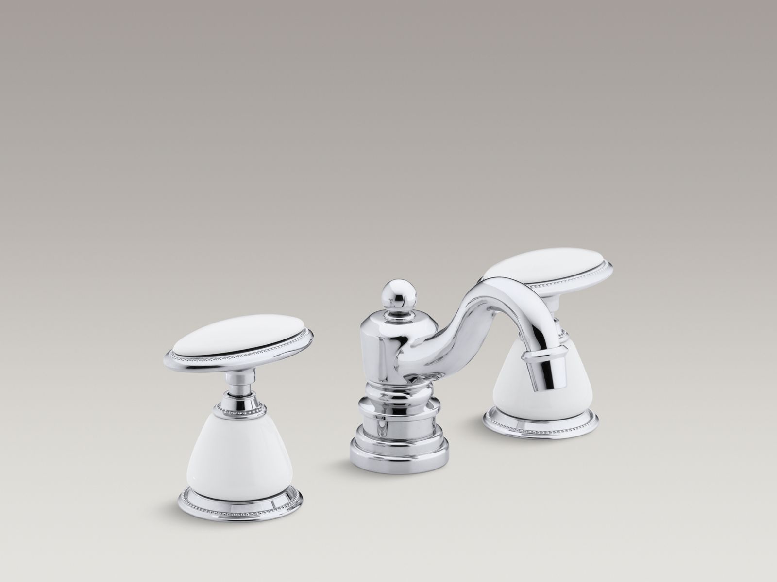 Shown with ceramic handle insets and skirts K-258-0, not included.