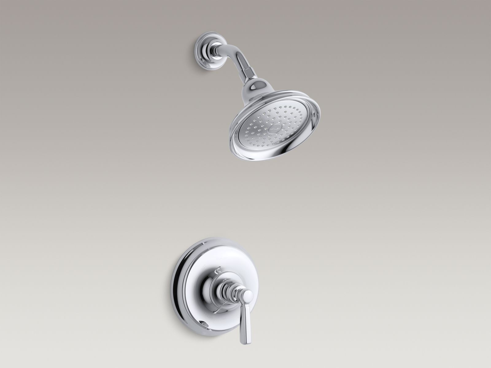 Bancroft® Rite-Temp® pressure-balancing shower faucet trim with metal lever handle, valve not included