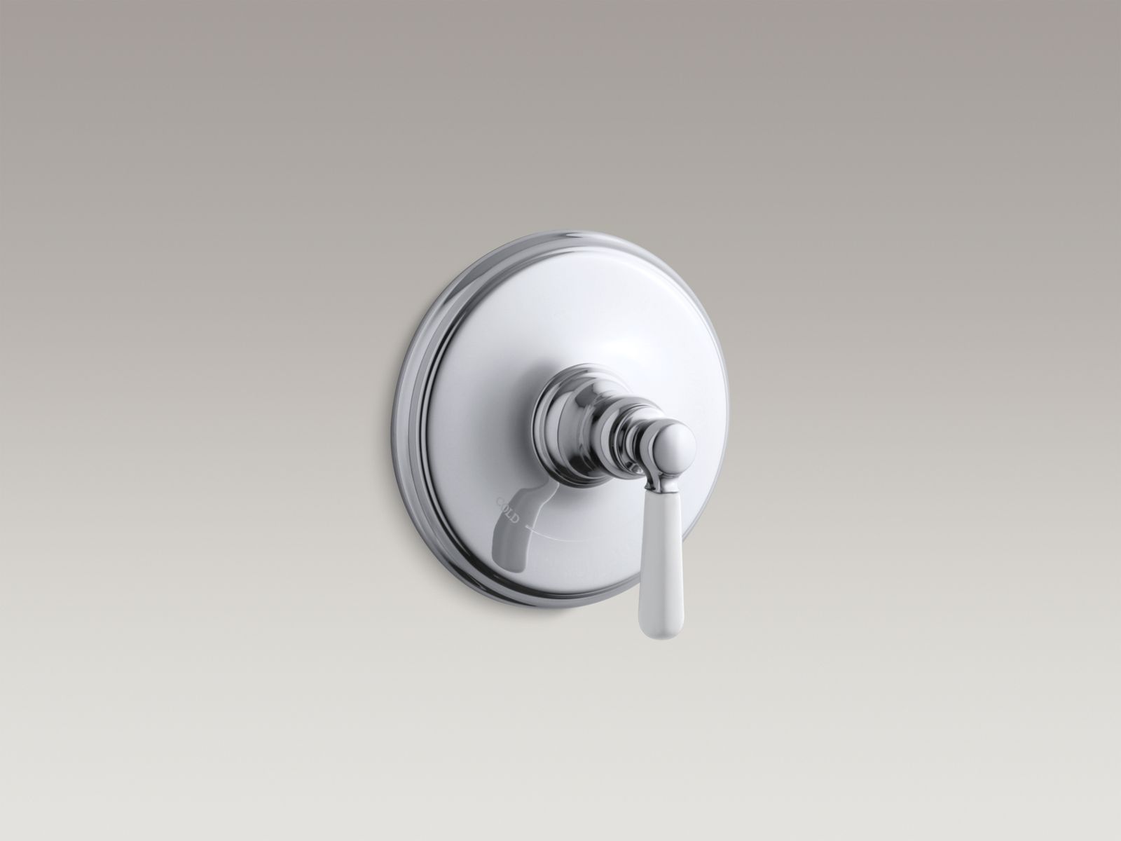 Bancroft® valve trim with White ceramic lever handle for thermostatic valve, requires valve