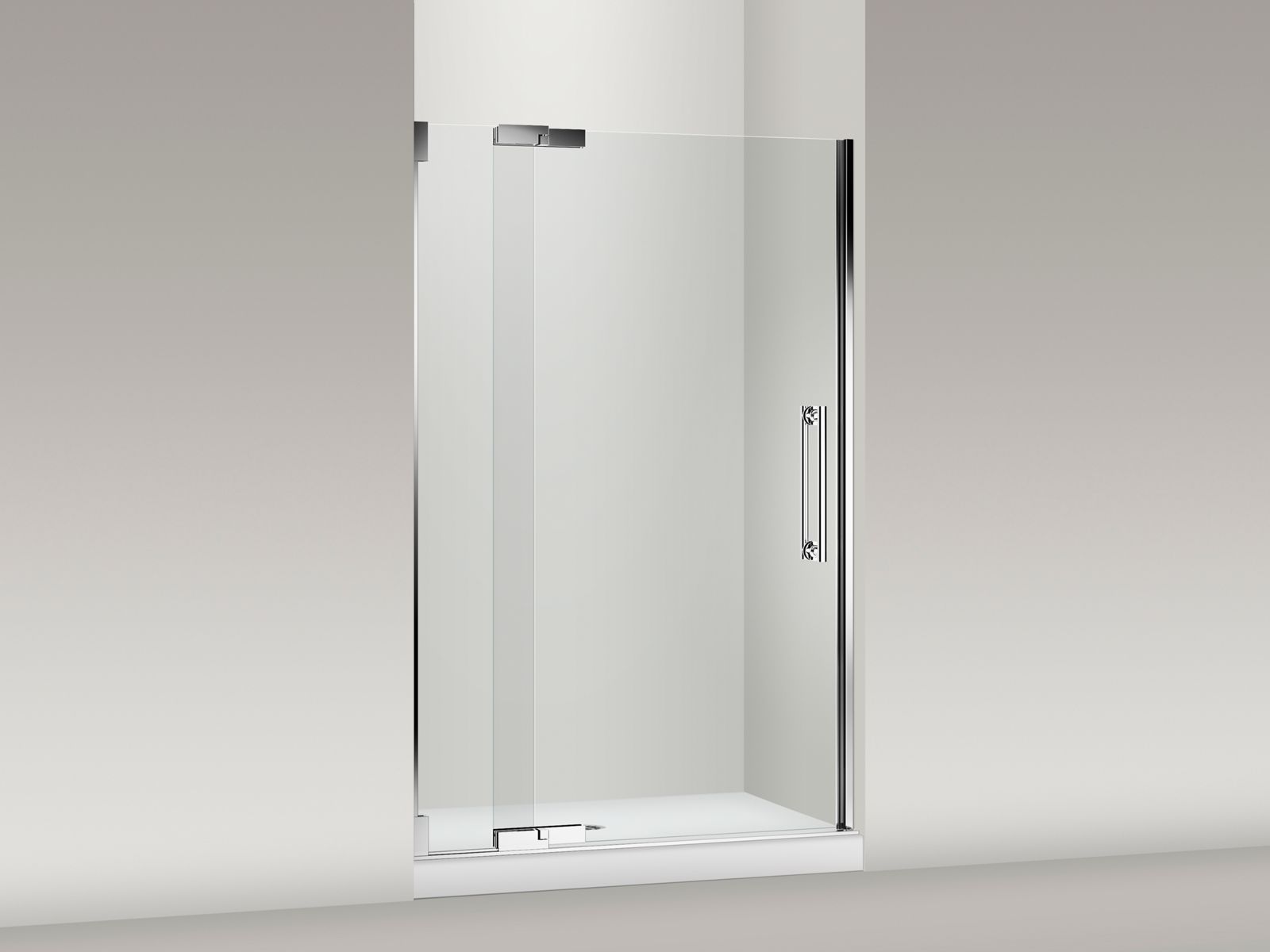 Shown with Purist® shower base K-9026-0, and shower drain K-9132-CP, not included.