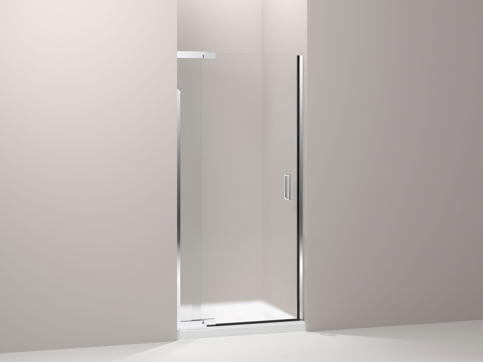 Purist® frameless pivot shower door with 1/4" thick Frosted glass, 30" - 33" x 72"