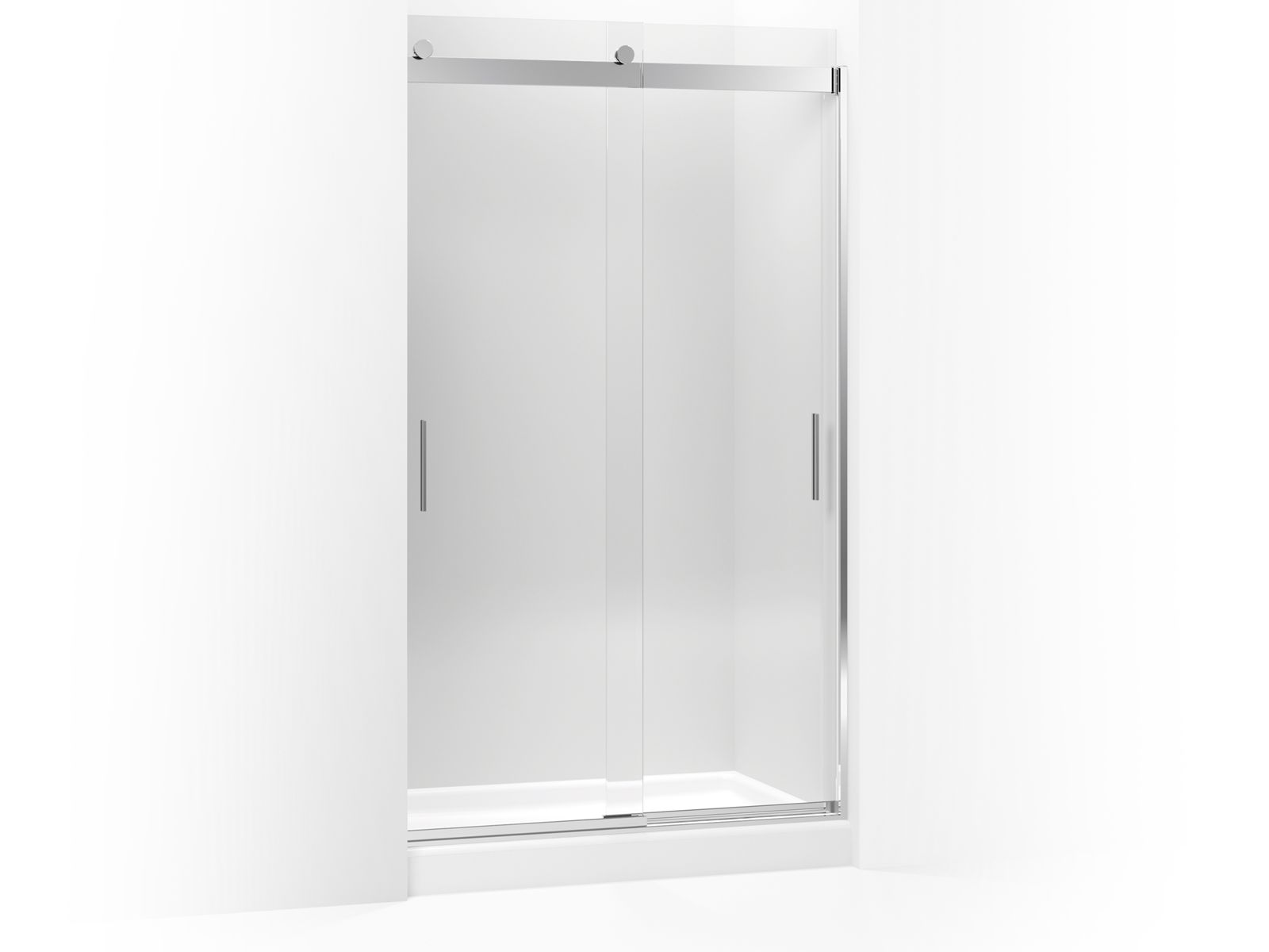 Levity™ Sliding shower door with handle and 3/8" crystal clear glass