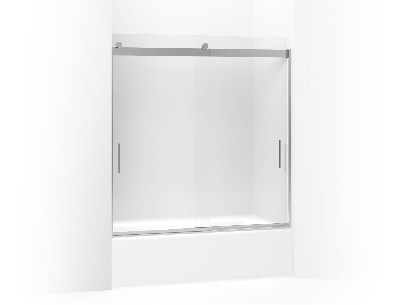 Levity™ Sliding bath door with handle and 1/4" frosted glass