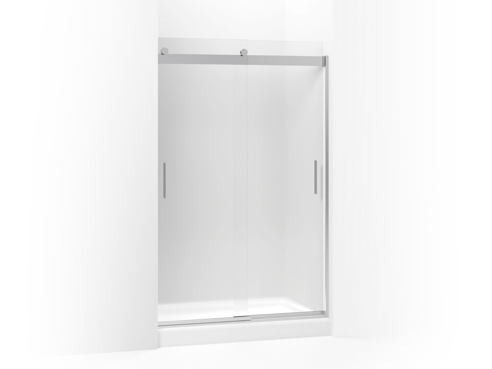 Levity™ Sliding shower door with handle and 1/4" frosted glass