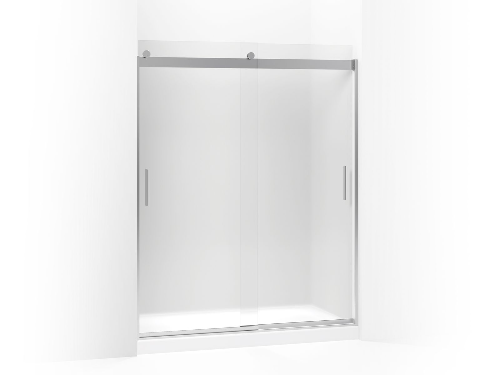 Levity™ Sliding shower door with handle and 1/4" frosted glass