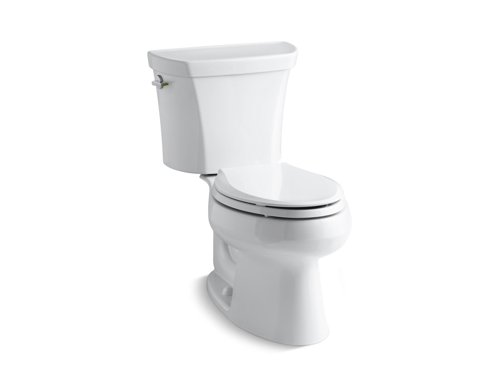 Wellworth® two-piece elongated dual-flush toilet with Class Five® flush system and left-hand trip lever
