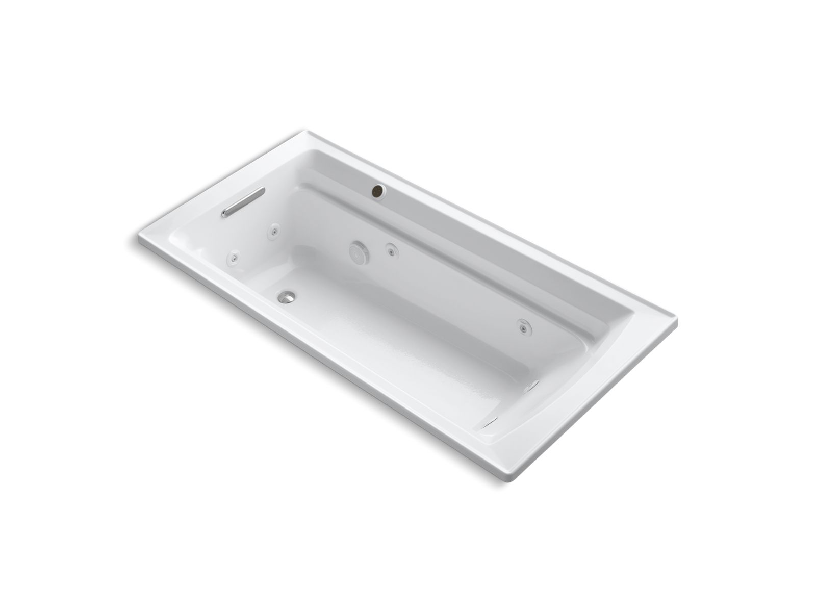 Archer® 72" x 36"  drop-in whirlpool bath with reversible drain, Bask™ heated surface and Comfort Depth® design