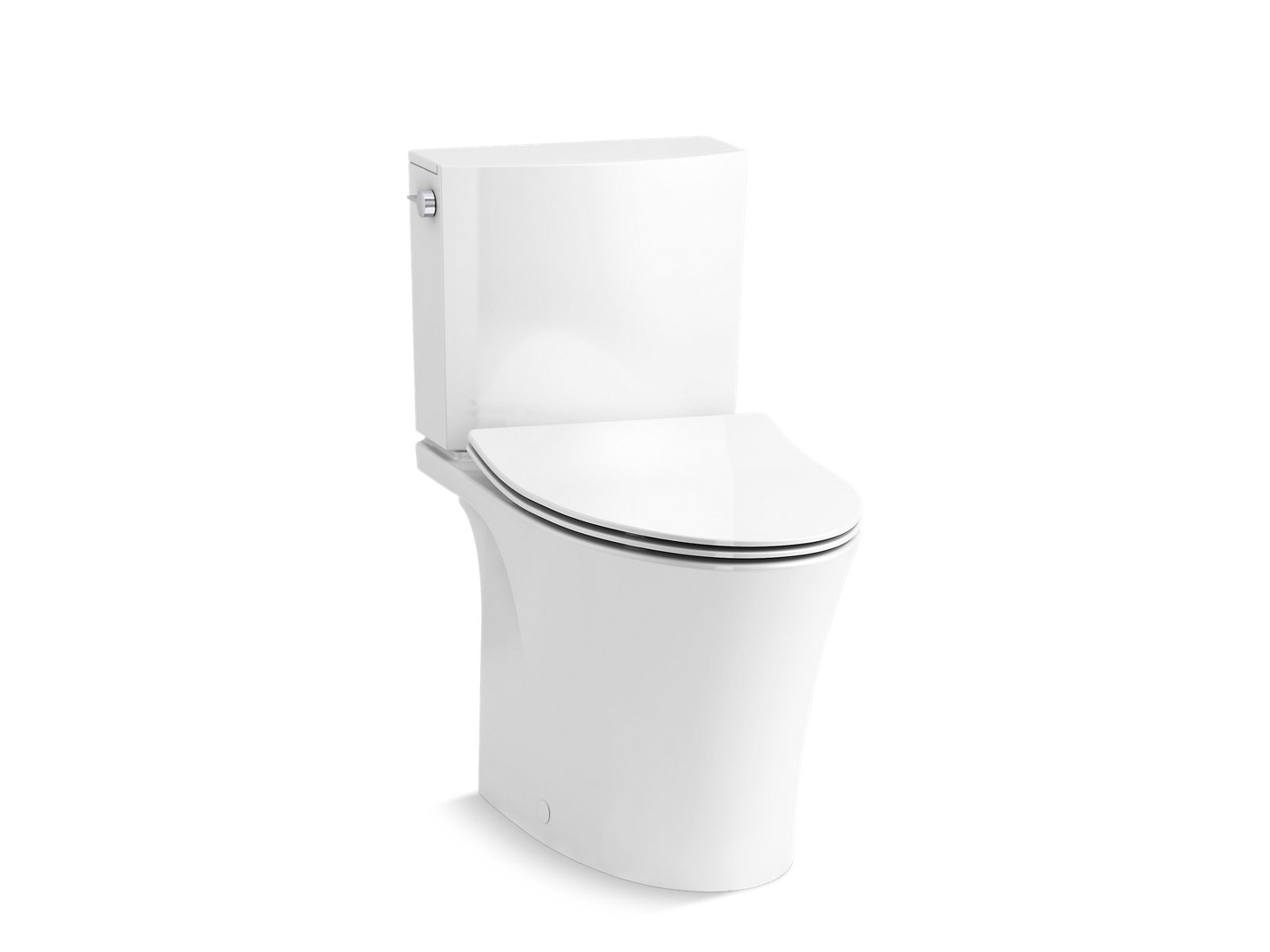 Veil™ Twopiece compact elongated toilet with skirted trapway, dual