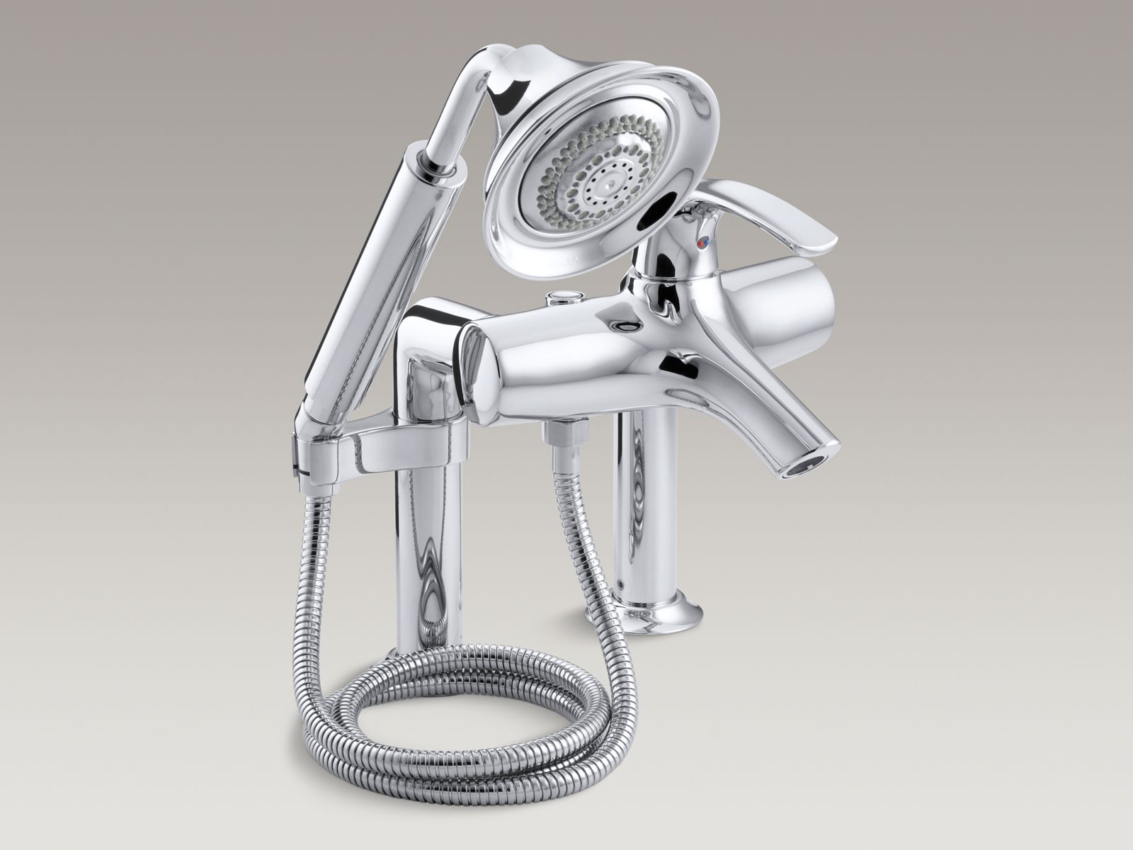 Symbol® deck-mount bath faucet with diverter spout and handshower
