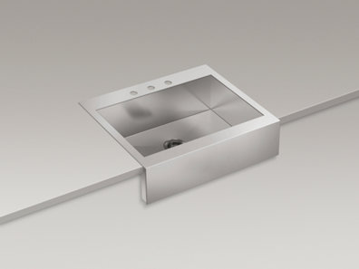 ... 3935-3 Vault Apron-Front Top-Mount Sink with Three Faucet Holes