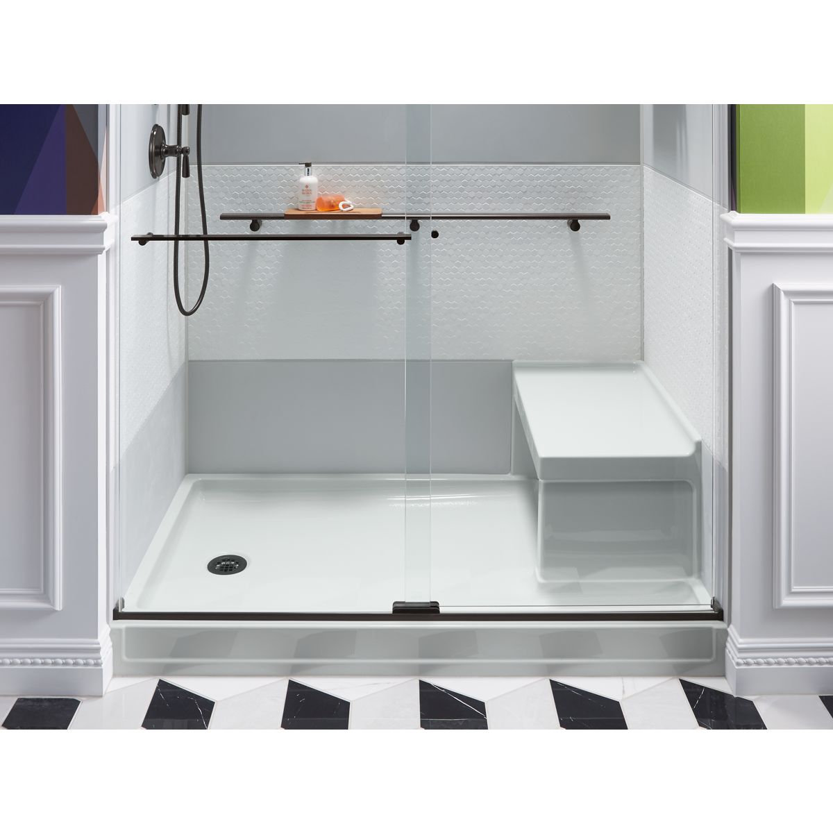 kohler shower base with seat