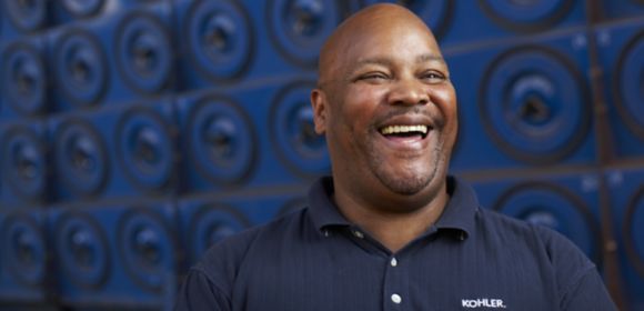 Jerome Ahmad, Industrial Castings – Production Team Leader for Kohler Co. in Kohler, Wisconsin, gives a big smile to the camera