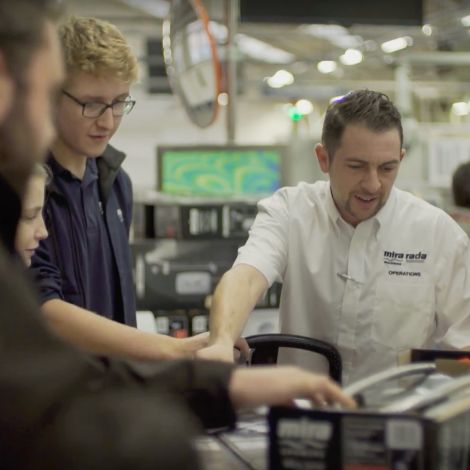 Students participating in Kohler Mira, an internship program in Gloucestershire, learn about STEM careers
