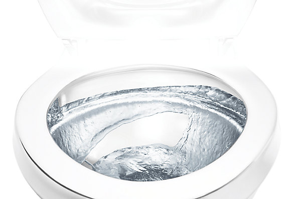 Water swirling inside a KOHLER toilet