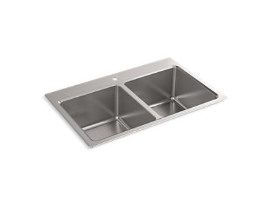 Prologue® 33" x 22" x 9" top-mount/undermount double-equal kitchen sink