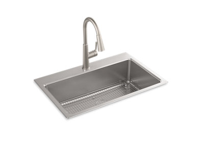 Prologue® 33" x 22" x 9" top-mount/undermount single-bowl kitchen sink kit