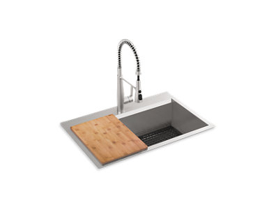 Pro-Inspired 33" x 22" x 9" top-mount/undermount single-bowl kitchen sink kit