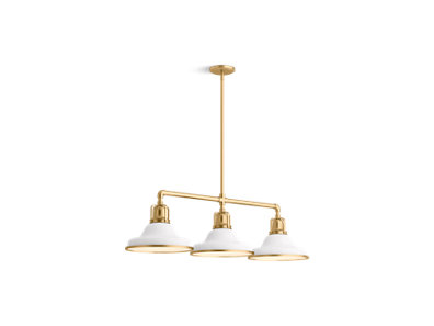 Hauksbee® Three-light linear chandelier