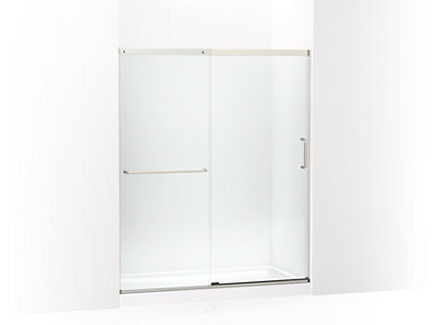 Elate&trade; Sliding shower door, 70-1/2" H x 56-1/4 - 59-5/8" W, with 1/4" thick Crystal Clear glass