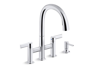 Otira™ Pull-down bridge kitchen sink faucet with soap/lotion dispenser