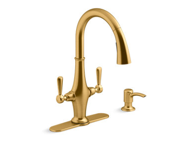 Pannier™ Two-handle pull-down kitchen sink faucet