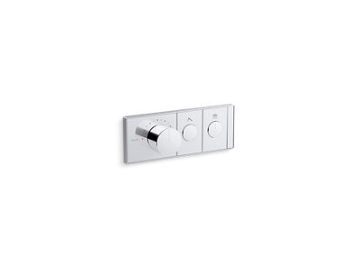 Anthem&trade; Two-outlet thermostatic valve control panel with recessed push buttons