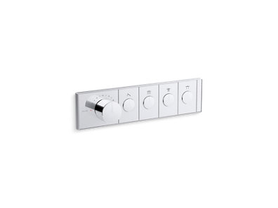 Anthem&trade; Four-outlet thermostatic valve control panel with recessed push-buttons