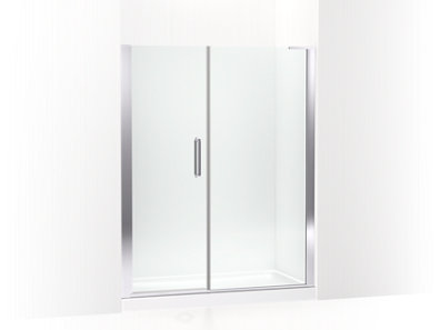Cursiva&trade; Pivot shower door, 71-5/8" H x 57 - 59-1/2" W, with 5/16" thick Crystal Clear glass