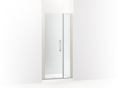 Cursiva&trade; Pivot shower door, 71-5/8" H x 33 - 35-1/2" W, with 5/16" thick Crystal Clear glass