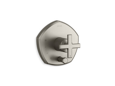 Occasion Rite-Temp® shower valve trim with diverter and cross handle