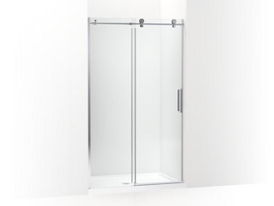 Composed® Sliding shower door, 78" H x 44-1/8 - 47-7/8" W, with 3/8" thick Crystal Clear glass