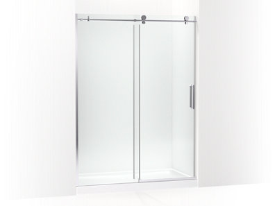 Composed® Sliding shower door, 78" H x 56-1/8 - 59-7/8" W, with 3/8" thick Crystal Clear glass
