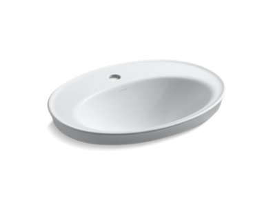 Serif® Drop-in bathroom sink with single faucet hole