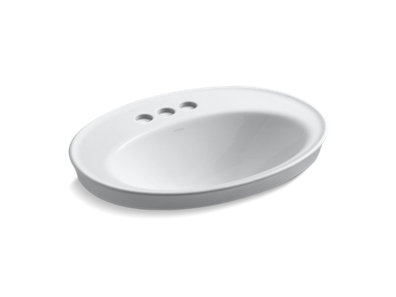 Serif® Drop-in bathroom sink with 4" centerset faucet holes