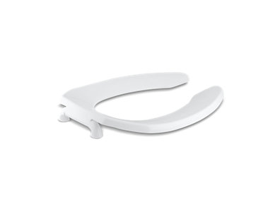 Lustra&trade; Commercial elongated toilet seat with antimicrobial agent and self-sustaining check hinge